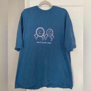 LONELY GHOST Blue Kids Tee with Fun Graphic